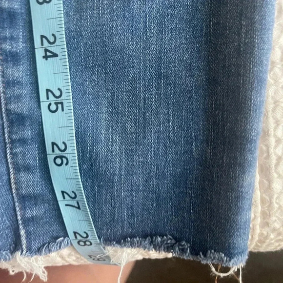 Madewell dark wash 9” mid-rise skinny jeans size 29 raw hem ankles - Picture 3 of 9